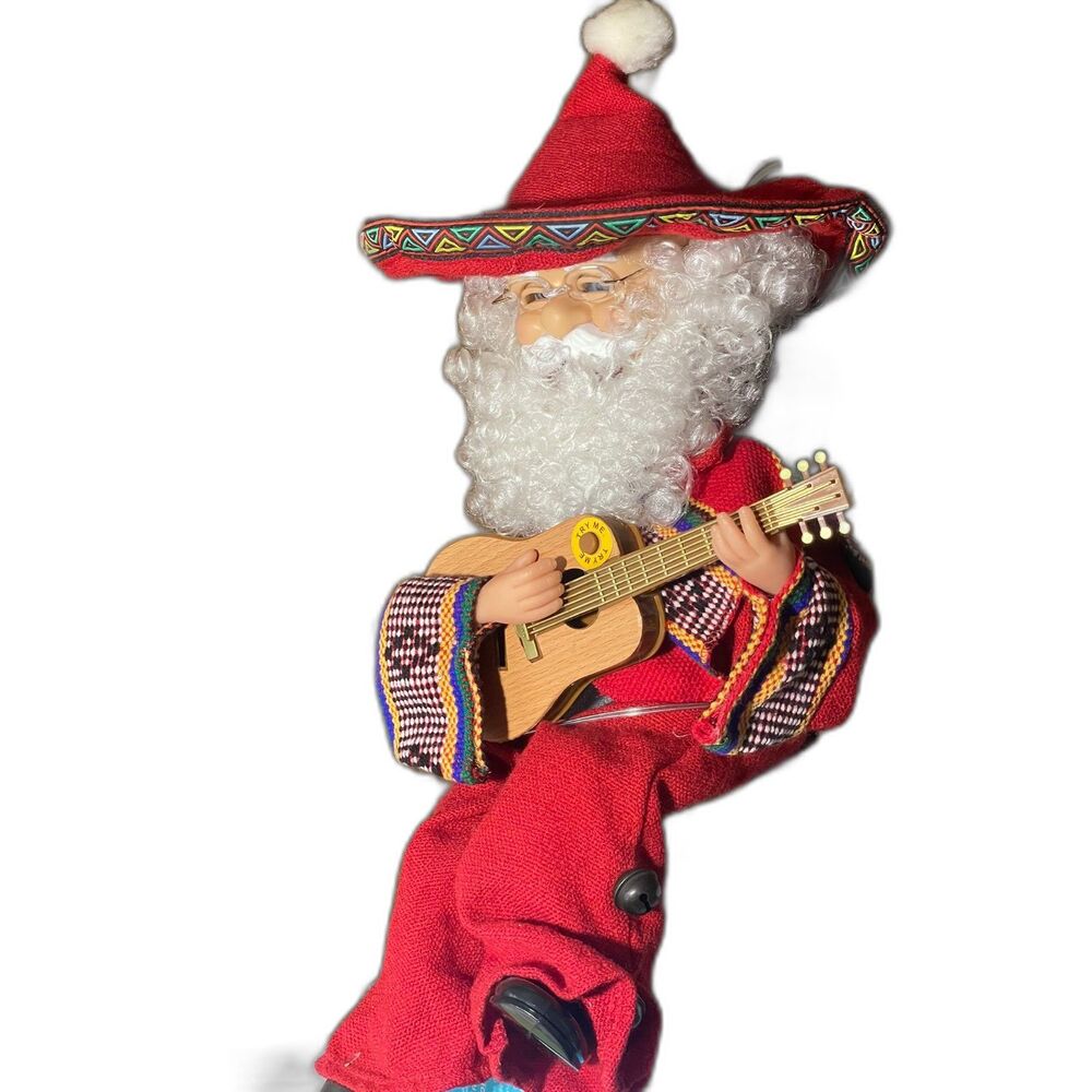 Vintage Animated Musical "Pancho Navidad" Mexican Santa Claus Figurine
